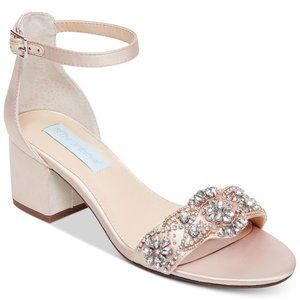 Betsey Johnson Embellished Block Heel Sandals